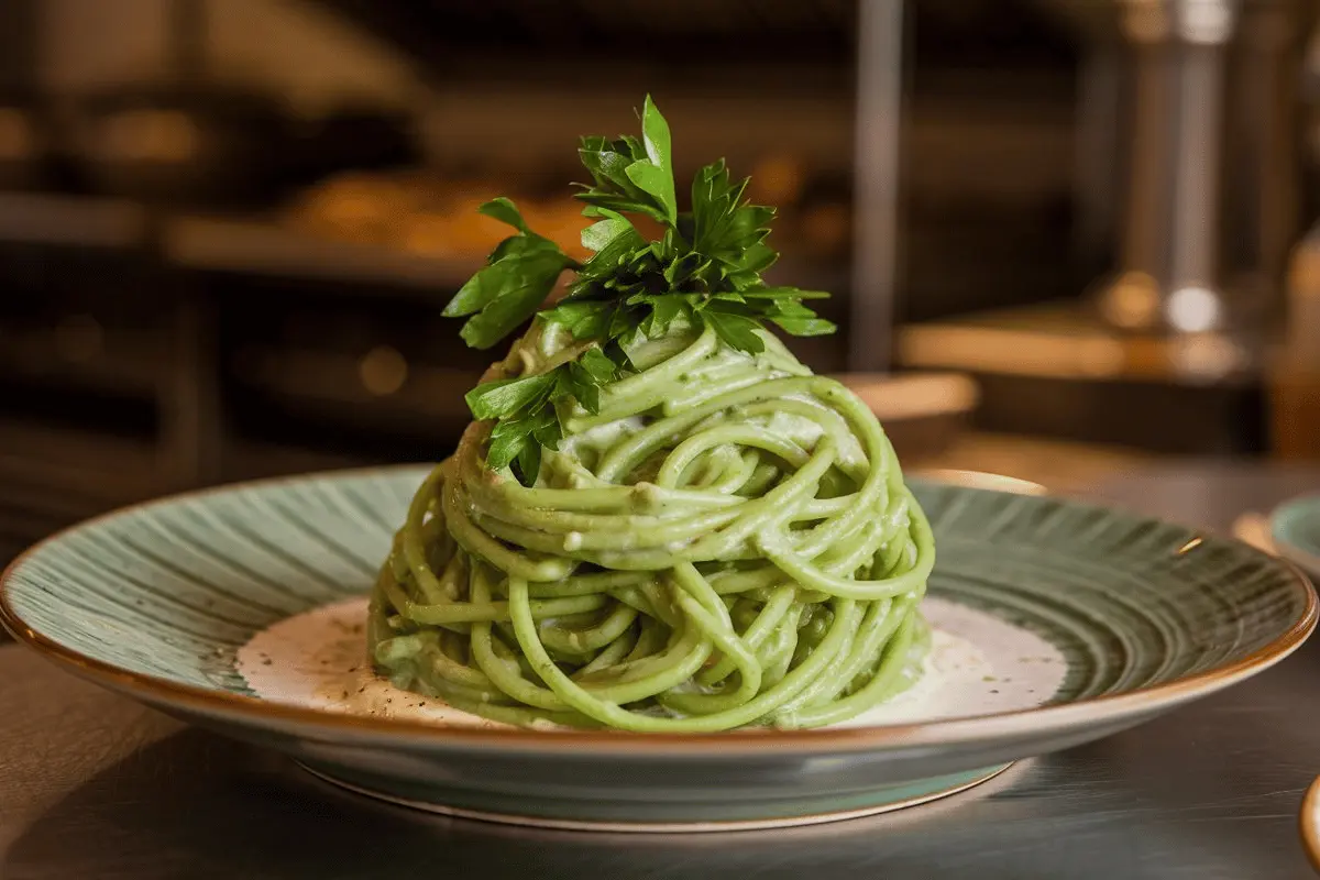 What is green spaghetti made of?