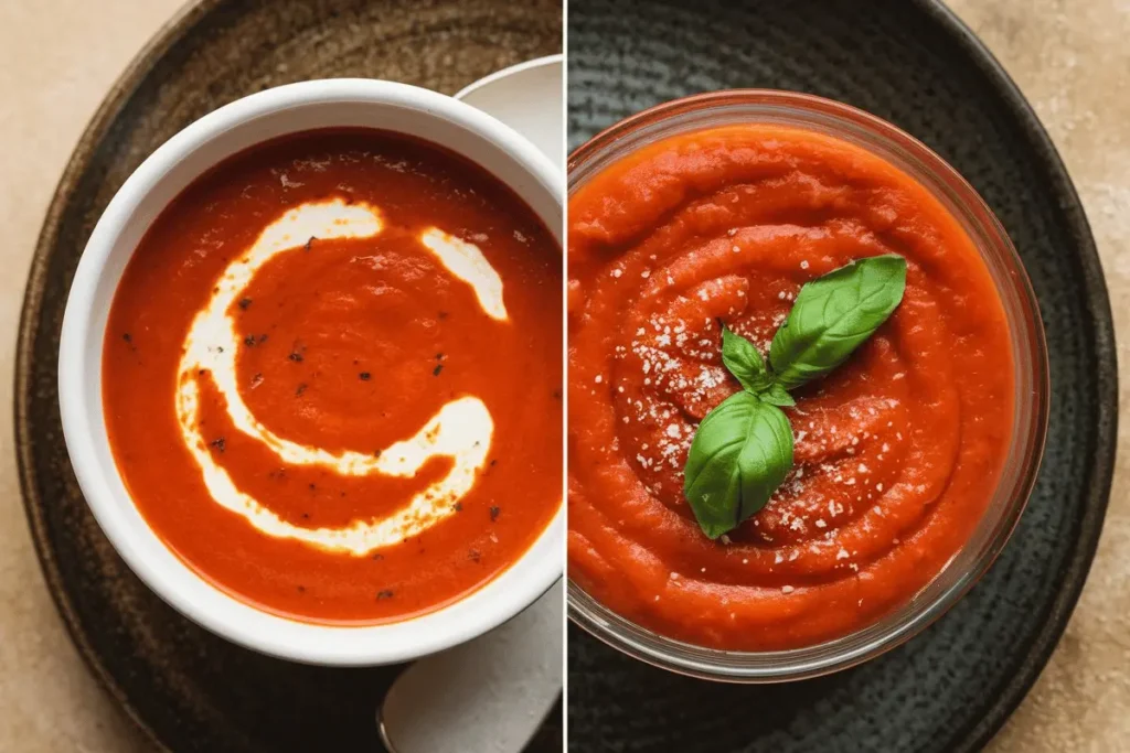 Difference between tomato soup and tomato bisque