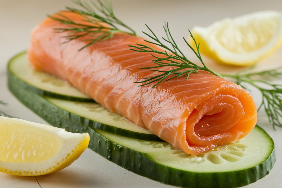 chatelaine smoked salmon roll on cucumber recipe