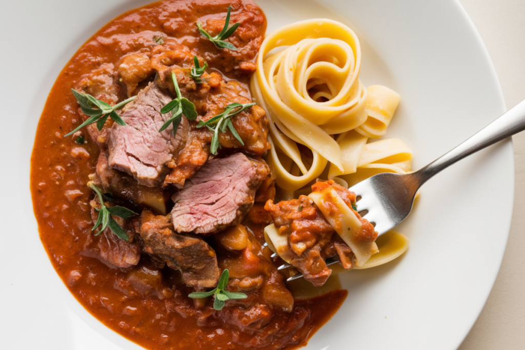 What is lamb ragu made of?