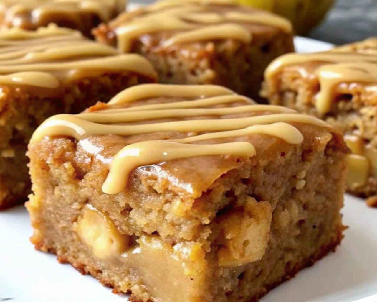 Apple Brownies with Maple Glaze