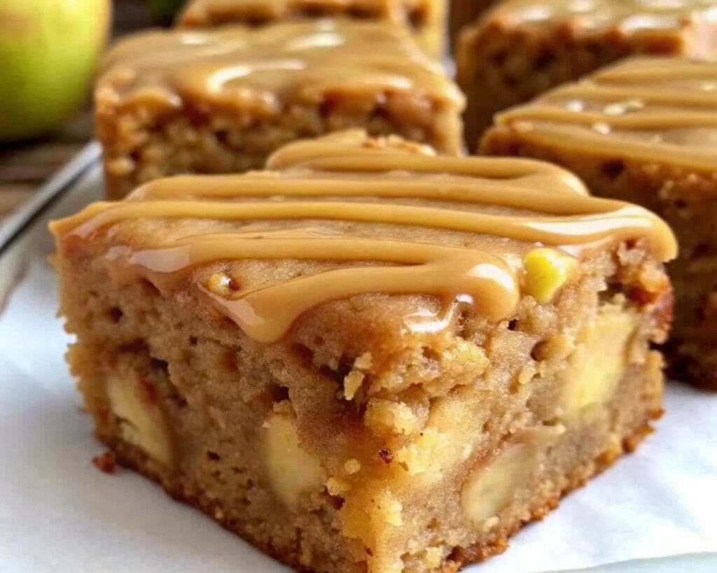 Apple Brownies with Maple Glaze